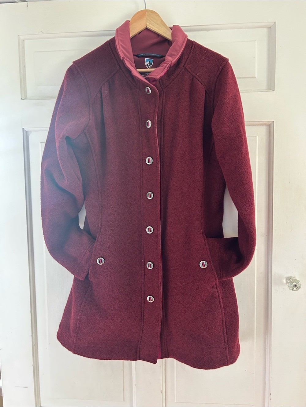 Kuhl Women's Burgundy Button-Front Fleece Pea Coat